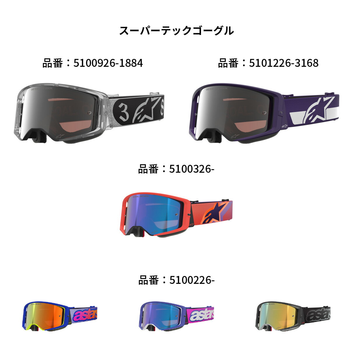 Alpinestars スーパーテック用 シングルレンズ ライトアフターバーン 品番:C0470/...