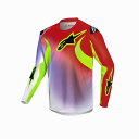 Alpinestars MX ユース(子供用) レーサールーセント ジャージ XLサイズ ホワイト/ネオンレッド/イエローフロー 3773724-2029-XL