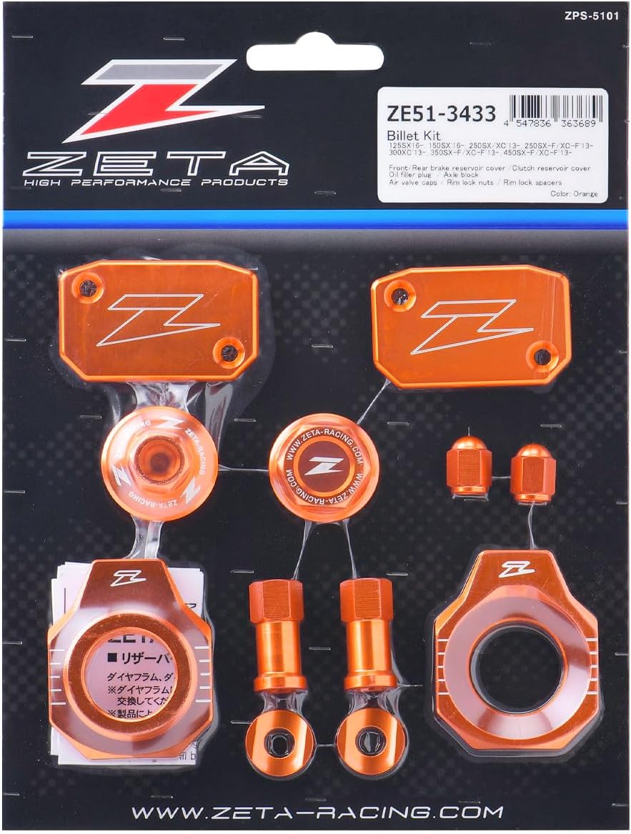 ZETA KTM SXF/XCF '13- アルミビレットパーツキット オレンジ F6307