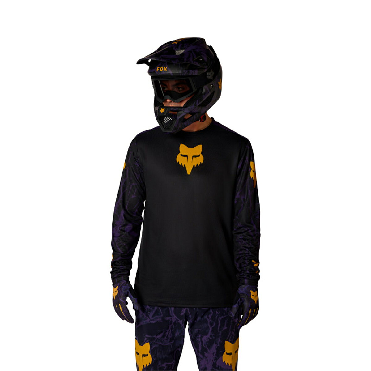 FOX MTB ユース レンジャー LS ジャージ イメージプリント YLサイズ プラムパープ...