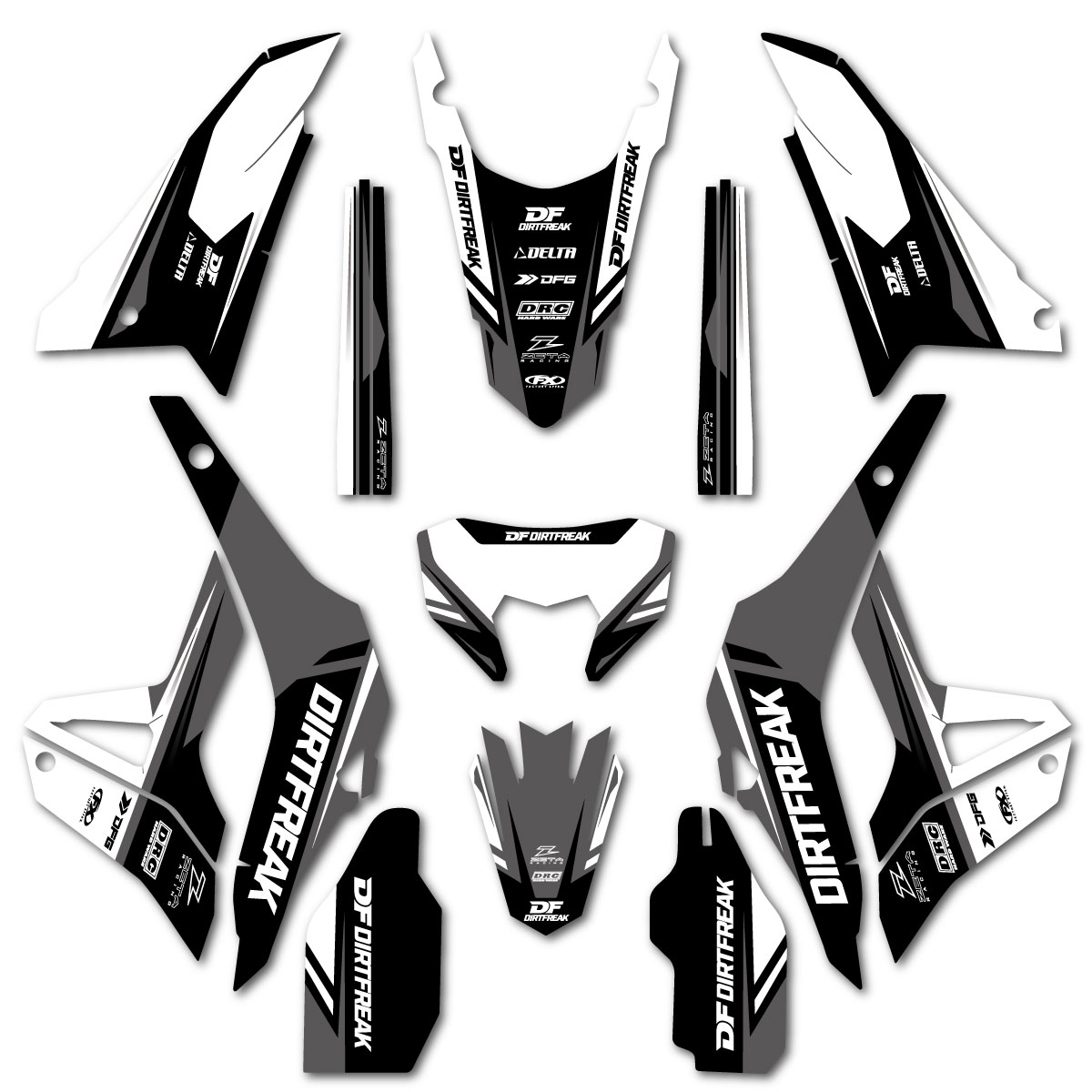 樂天商城 - FACTORY EFFEX グラフィックキット CRF250L/LS 2021-2025（MD47）グレー デカールキット 品番:D9524/メーカー品番:75-20012