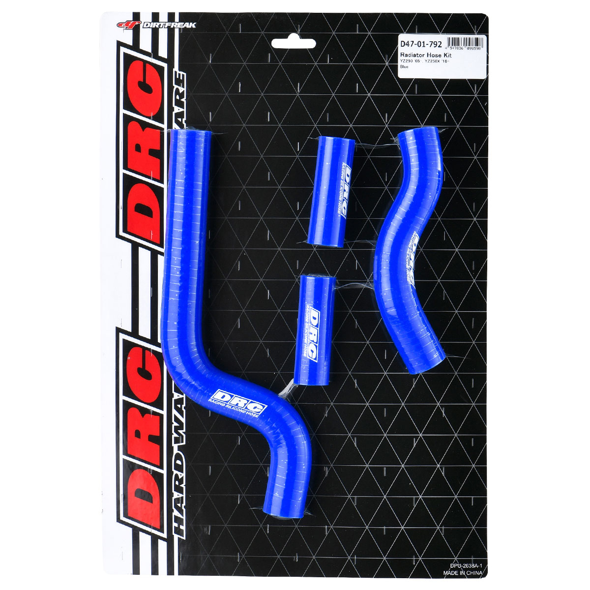 DRC ラジエターホースキット YZ250 '05-24 YZ250X '16-24 ブルー D47-01-792