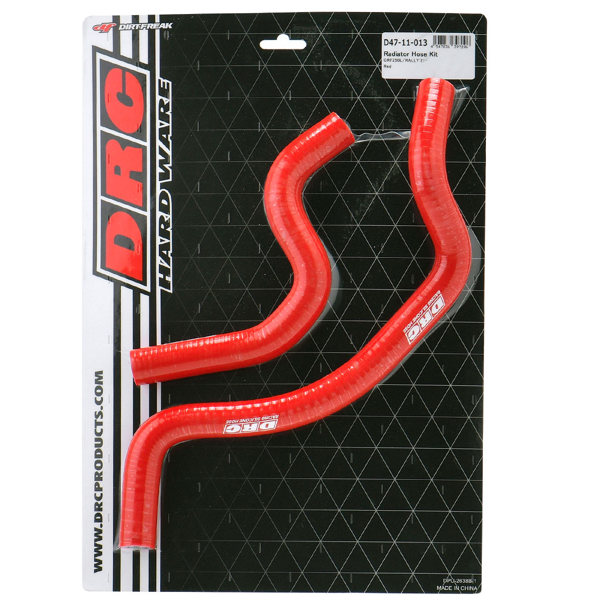 DRC ラジエターホースキット CRF250L/RALLY (MD47) '21-25 CRF300L/RALLY '21-24 レッド 多層構造 高耐圧 高耐熱 -40度から260度対応 F5965