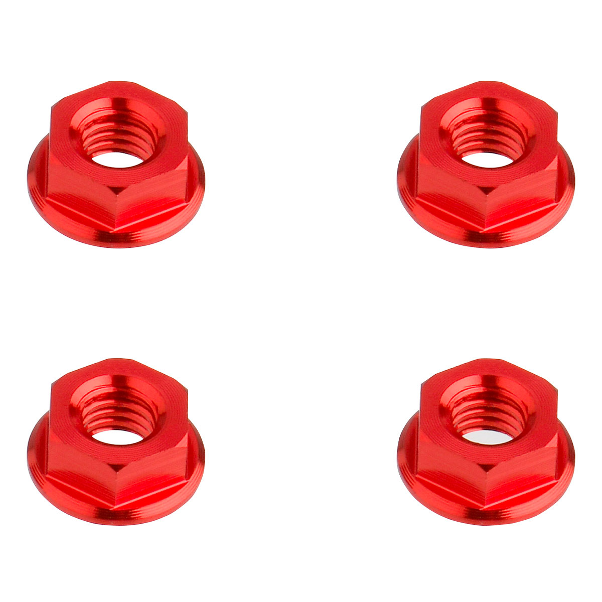 Rakuten - DRC アルミフランジナット M6 4個入り レッド ダートフリーク DIRTFREAK 品番:F7823/メーカー品番:D58-53-201