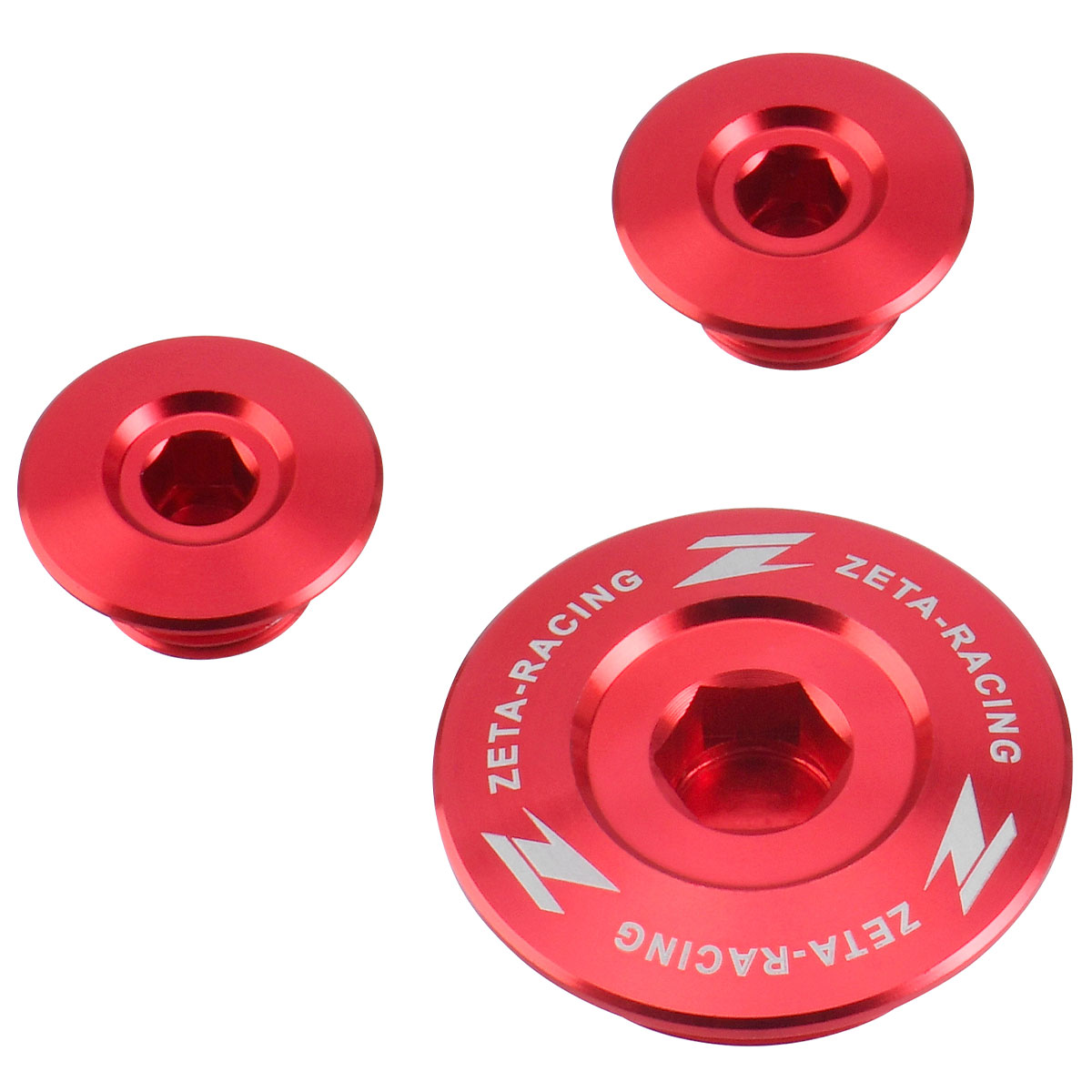 ZETA CRF250R 04-09 CRF250X 04-17 エンジンプラグ アルミ レッド ダートフリーク DIRTFREAK 品番:F6531/メーカー品番:ZE89-1110