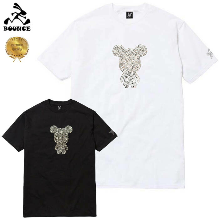 楽天ストリートファッション　DISCO-JBOUNCE バウンス big silver bear ビッグ シルバ クマ ラインストーンロゴ PREMIUM 半袖 綿100％ メンズTシャツ トップス かっこいい おしゃれ 人気 ブランド 大きい ビッグサイズ ストリート系 ITALY