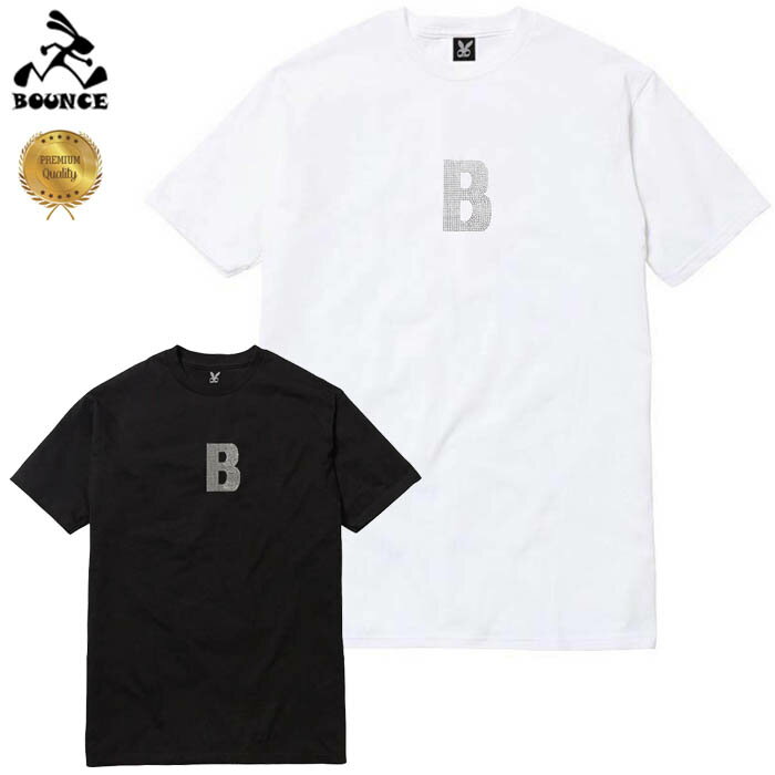 楽天ストリートファッション　DISCO-J.BOUNCE バウンス Bロゴ ラインストーンロゴ PREMIUM 半袖 綿100％ メンズTシャツ トップス かっこいい おしゃれ 人気 ブランド 大きい ビッグサイズ ストリート系 ITALY