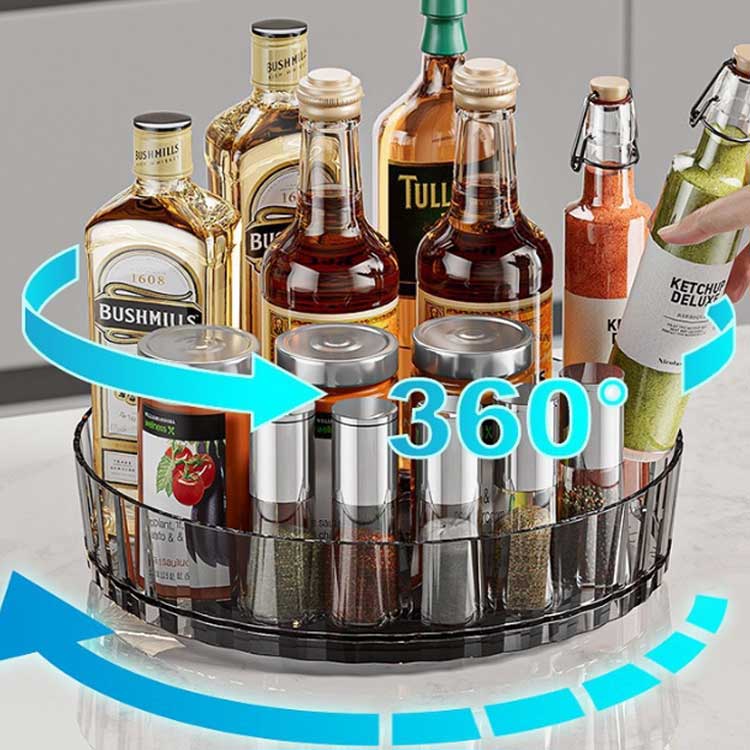 調味料置き 調味料トレー モノトーン 調味料ラック 調味料入れ 調味料ケース 収納 透明 スパイス回転ラック スパイストレー 回転 回転式 回転式収納ラック 回転トレイ 卓上 キッチン 回転式収納ラック メイク収納 回転台