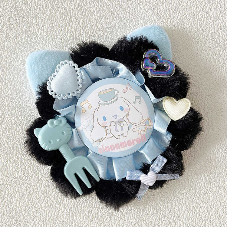Estuche de lata insignia insignia conjunto de adornos de 2 cachorro gato vivo orejas de gato cuaderno de cachorro cubertería decorativa lindo ota cachorro vivo color rompecabezas color bolsa de dolor puede insignia productos — vista 2
