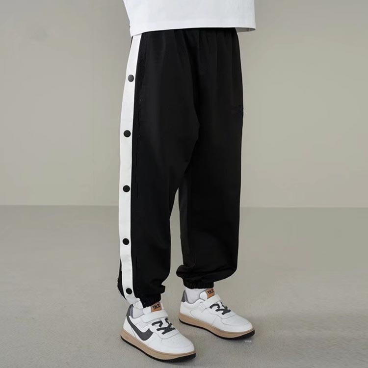 バスケットボールパンツ キッズ ジュニア バスケパンツ サイドボタン 裾ボタン ジ...