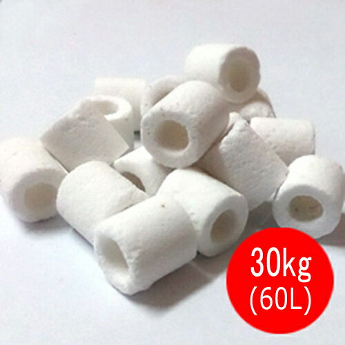 高性能 ろ材 バイオグラス リング 業務用30kg (60L)　※こちらの商品は13時までのご注文で即日発送となります