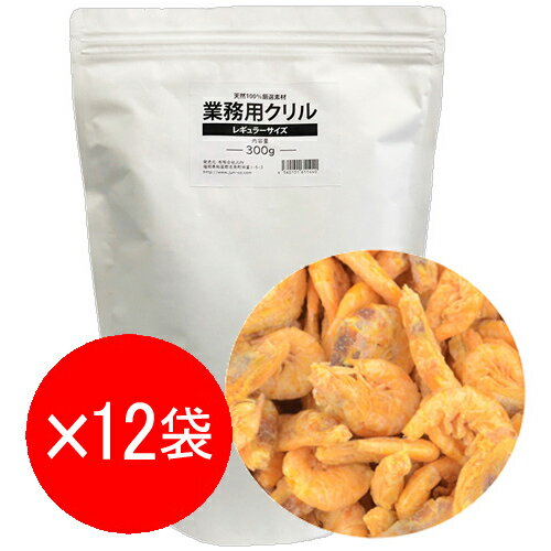 【12袋セット】 JUN 業務用 クリル 300g えさ 乾燥エビ 天然オキアミ 大型魚 海水魚 鯉 金魚 かめ