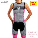 【Mサイズ限定品】MOJO モジョ トライアスロン用 シングレット ショートパンツ セット 上下セット トライベスト バックジッパー ショーツ メンズ レディース ユニセックス 男女兼用 トライアスロンウエア 庭田 清美 選手 モデル