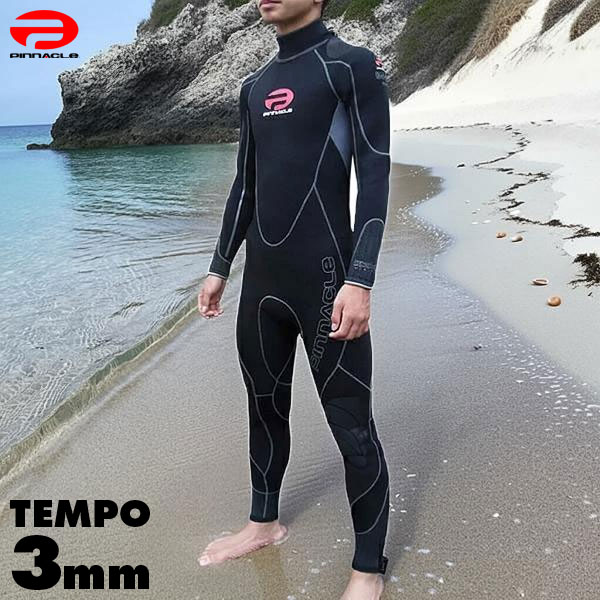 乐天商城 - Pinnacle ピナクル 3mm ウエットスーツ TEMPO テンポ メリノウール メンズ 足首ファスナー付 男性用 ウェットスーツ フルスーツ 3ミリ スキューバダイビング Pinnacle aquatics ピナクルアクアティクス fullsuit