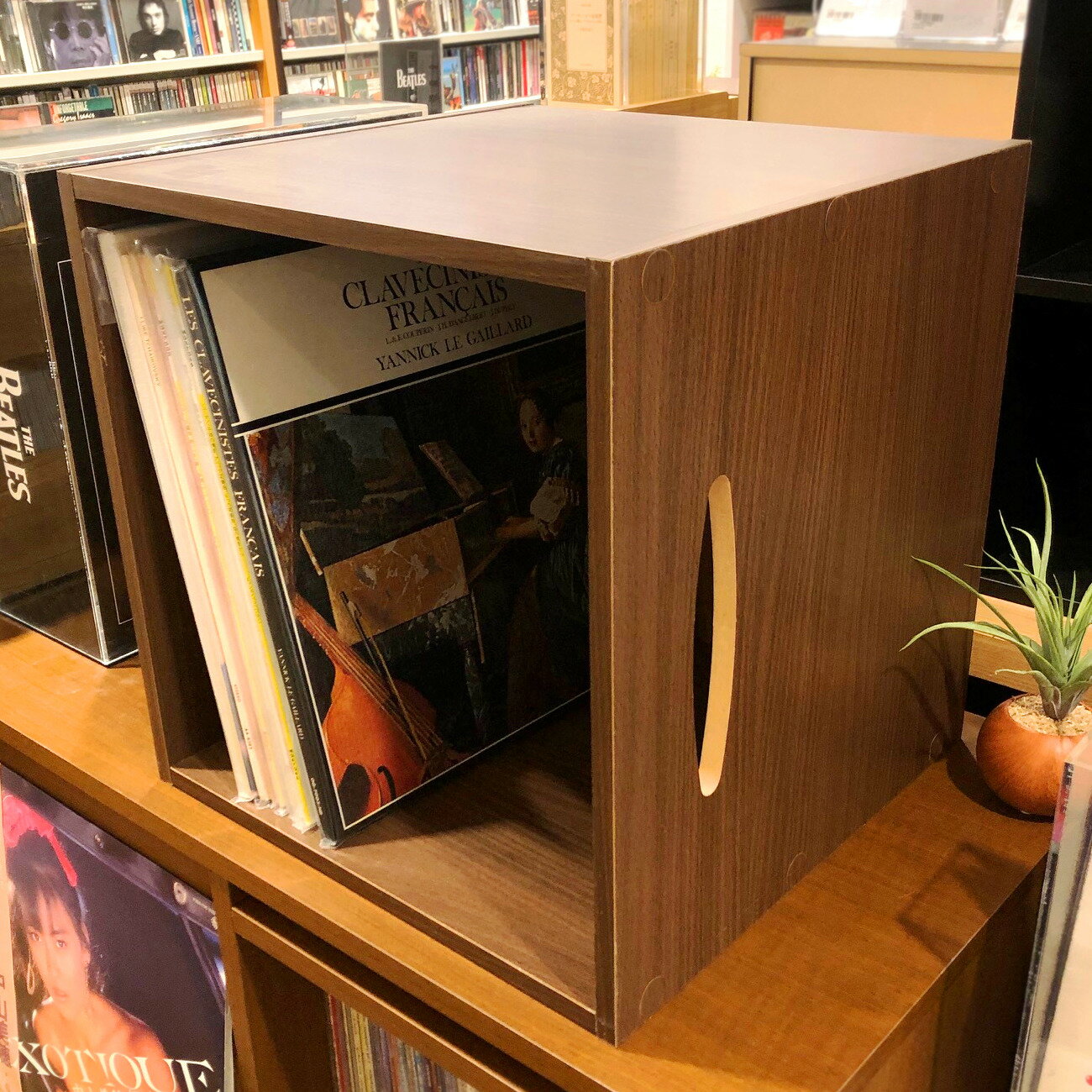 【取っ手付き1マスレコードラック】 disk union ディスクユニオン レコードラック レコード収納 LPラック 収納ラック インテリア LP 12inch 棚 収納棚 record レコード 本 レコードラック 3