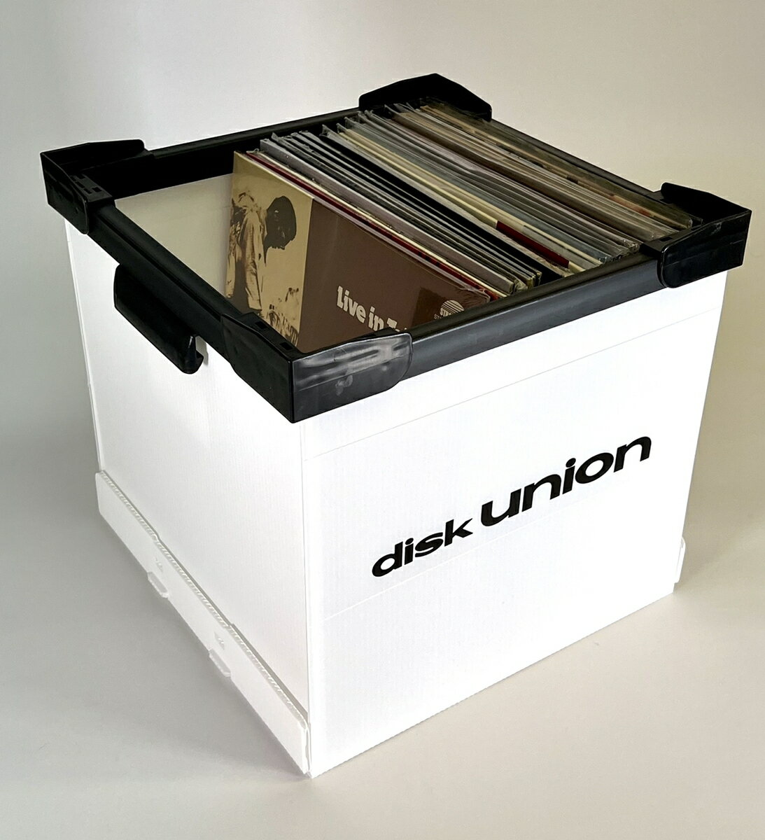 【DUレコードコンテナ WHITE (LPサイズ)】/ disk union / ディスクユニオン / レコードラック レコード収納 LPラック 収納ラック インテリア コンテナ レコードコンテナ LP収納 LP 12inch 棚 収納棚 LP 本 2