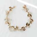 ヘッドドレス パール 花 ゴールド シルバー フラワー 髪飾り 大ぶり リーフ ヘアコーム セット ウェディング ヘア 編みおろし ブライダル 花嫁 結婚式 ブ...