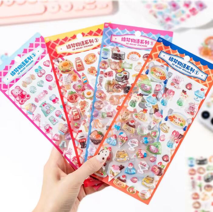 樂天商城 - 【入荷済み4種類】シール ぷくぷくシール キャラクター 3Dシール 3Dステッカー 3D 立体シール 平成レトロ かわいい ぷくぷく ぷっくり 動物 女の子 平成女子 シール帳 おしり シール 交換 ぷにぷに ボンボン スマホケース ギフト ドロップシール
