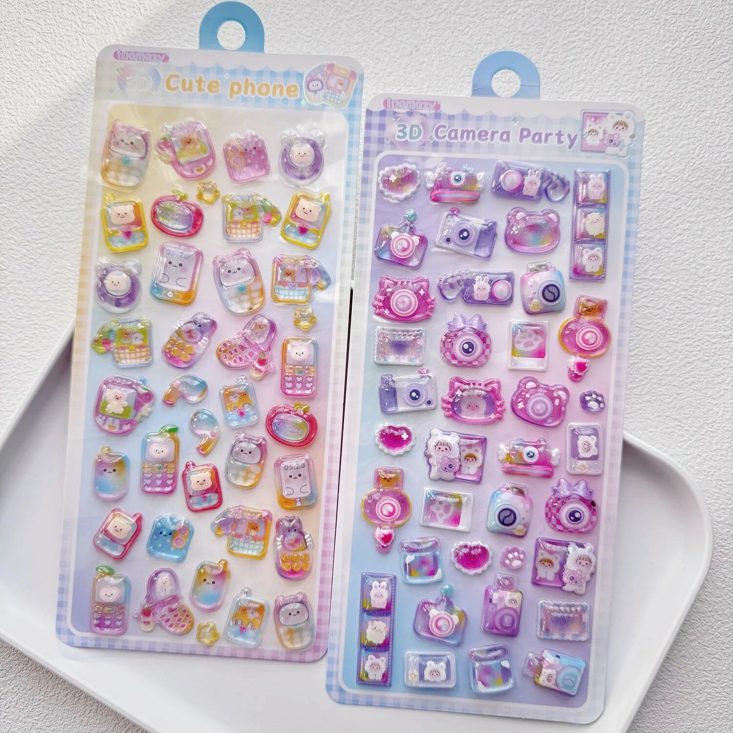 【入荷済み全4種類】シール ぷくぷくシール キャラクター スマホ カメラ ゆめかわ ねこ 猫 海 3Dシール 3Dステッカー 3D 立体シール 平成レトロ かわいい ぷくぷく ぷっくり 動物 女の子 平成女子 シール帳 シール 交換 ぷにぷに ボンボン ドロップシール dismoi-10000167 DisMoi 楽天市場店 サンプル画像3