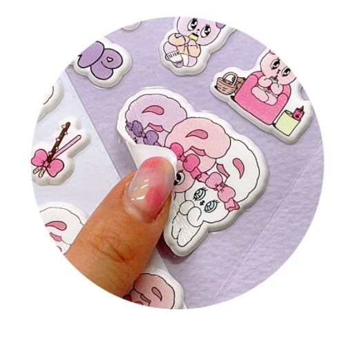 【予約販売/4種類セット販売】韓国限定 エスターバニー SOUFFLE STICKER スフレステッカー シール ぷっくり ぷくぷく ステッカー かわいい ぷっくり 動物 ぷくぷく 女の子 平成女子 シール帳 おしり シール 交換 ぷにぷに ボンボンシール ドロップシール