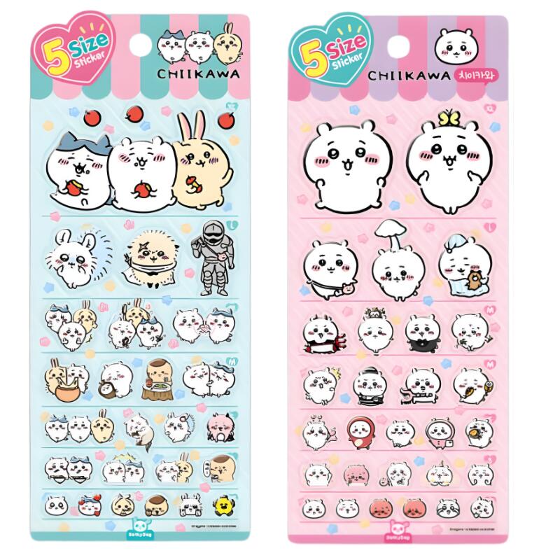 【入荷済み/】正規品 韓国 限定 ちいかわ シール ぷっくり ぷくぷく 5サイズ ステッカー 5size sticker ハチワレ ウサギ 平成レトロ かわいい ぷっくり 動物 ぷくぷく 女の子 シール帳 おしり シール 交換 ぷにぷに ボンボン スマホケース ギフト ドロップシール dismoi-10000159 DisMoi 楽天市場店 サンプル画像2
