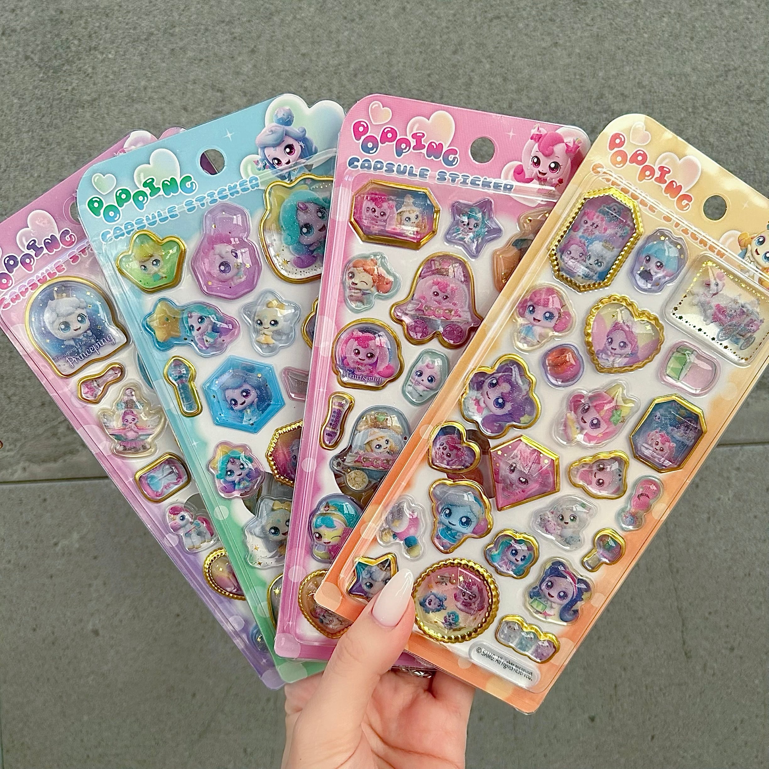 Rakuten - 【入荷済み/4種類セット・単品】キャッチ ティニピン シール ボンボンシール 正規品 韓国 ぷっくりシール カプセル シール ステッカー ライセンス セット キャラクター 女の子 グッズ 韓国版 ぷくぷくシール 3Dシール 立体シール かわいいシール シール交換 サンリオ