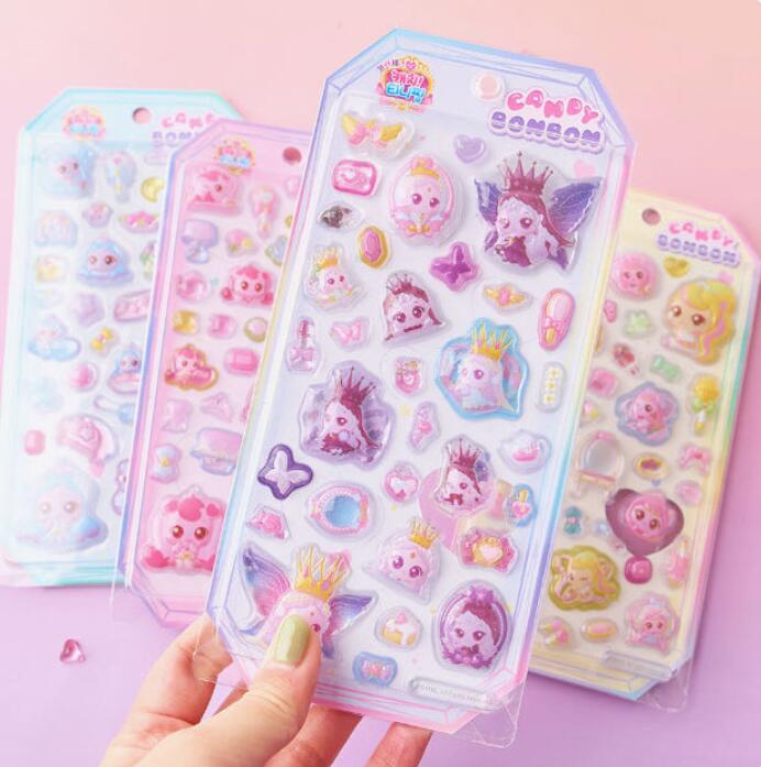 Rakuten - 【入荷済み/4種類】キャッチ ティニピン シール ボンボンシール 正規品 韓国 ぷっくりシール カプセル シール ステッカー ライセンス セット キャラクター 女の子 グッズ 韓国版 ぷくぷくシール 3Dシール 立体シール かわいいシール シール交換 サンリオ
