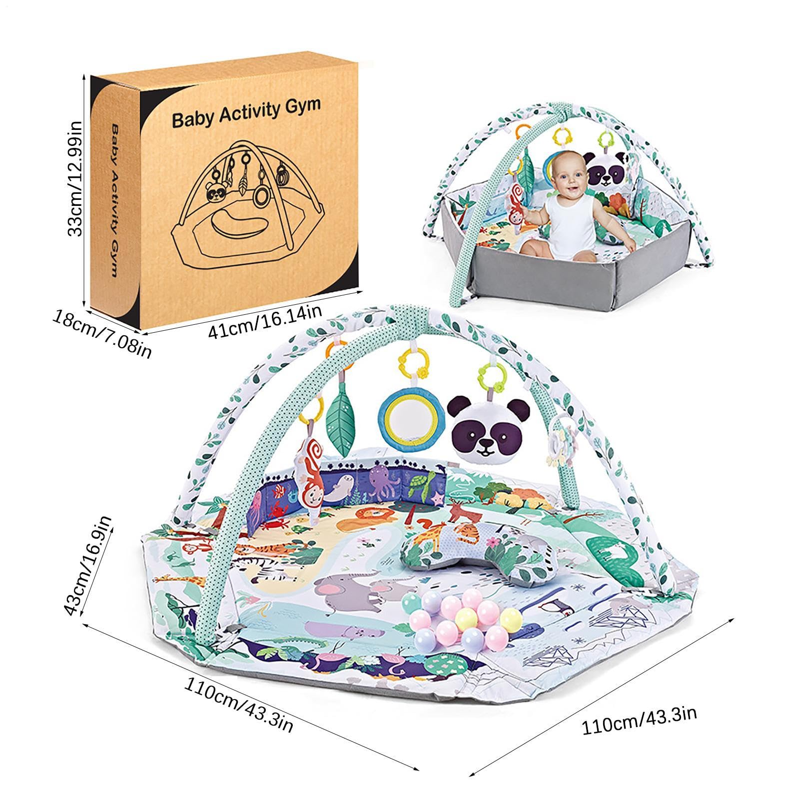 [] 女の子のためのジムプレイマット、ベビーフロアプレイマット | 感覚教育活動開発マットとおもちゃ | 視覚的認識、認知、スキル開発のための早期学習ゲームフロアパッド