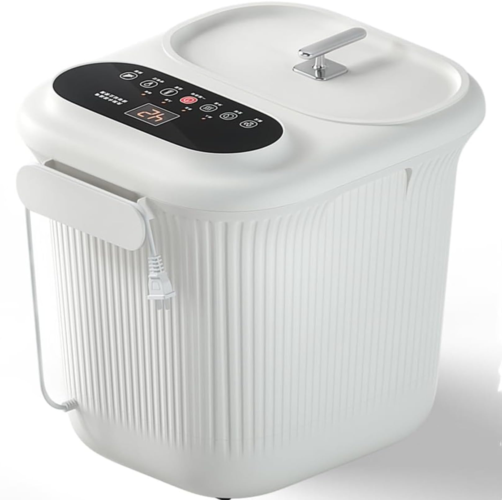 電動足湯桶 深型足湯器 足湯用バケツ 遠赤外線フットバス 自動47℃保温・加熱機能 自動加熱バブル機能 3..