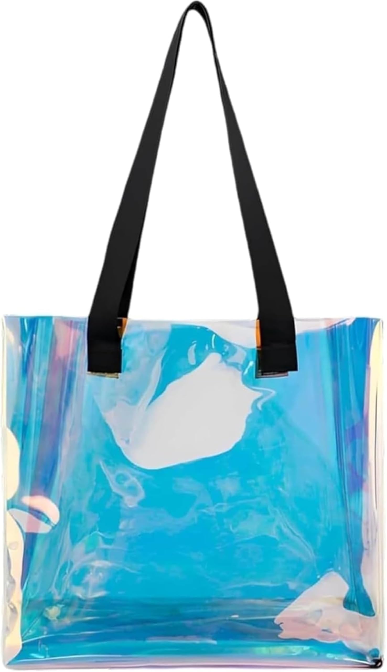[] 大容量 プールバッグ 女の子 ビーチバッグ 透明 防水トートバッグ ラジウム放射デザイン レーザーカラフル 丈夫なビニール製 スイミング 水泳 ジム 温泉 旅行 海 実用 軽量 撥水 マチ付き 収納便利 洗える コンパクト折りたたみ可能 安心使い