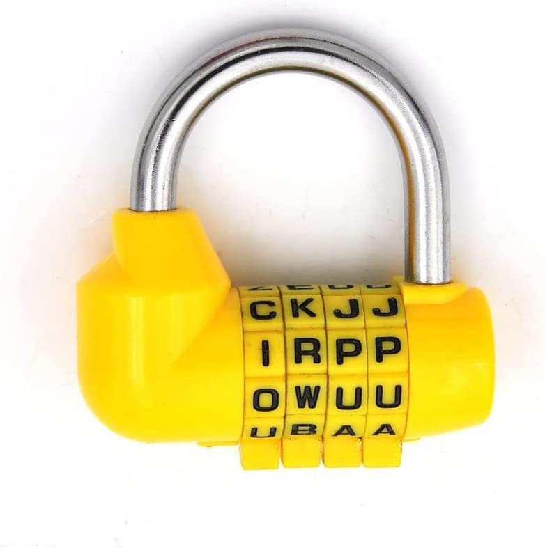 荷物ロック、コンビネーションロック、コード南京錠、南京錠、4ダイヤル数字文字コンビネーショントラ..