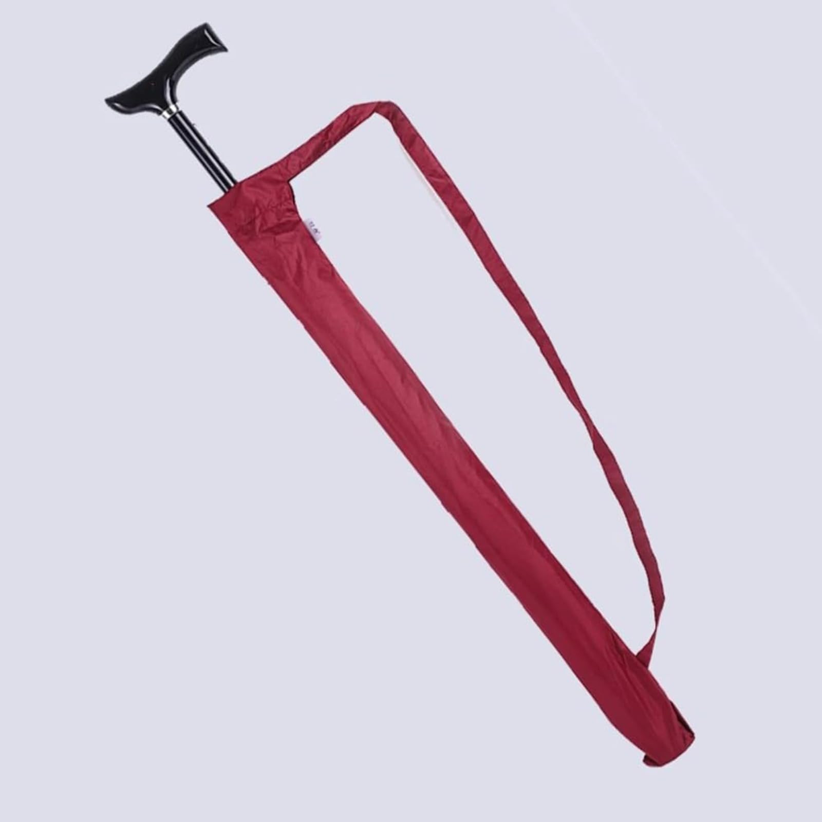 ブラック 2 in 1 ウォーキング杖傘、高さ調節可能なポータブルウォーキングスティック松葉杖傘、滑り止..