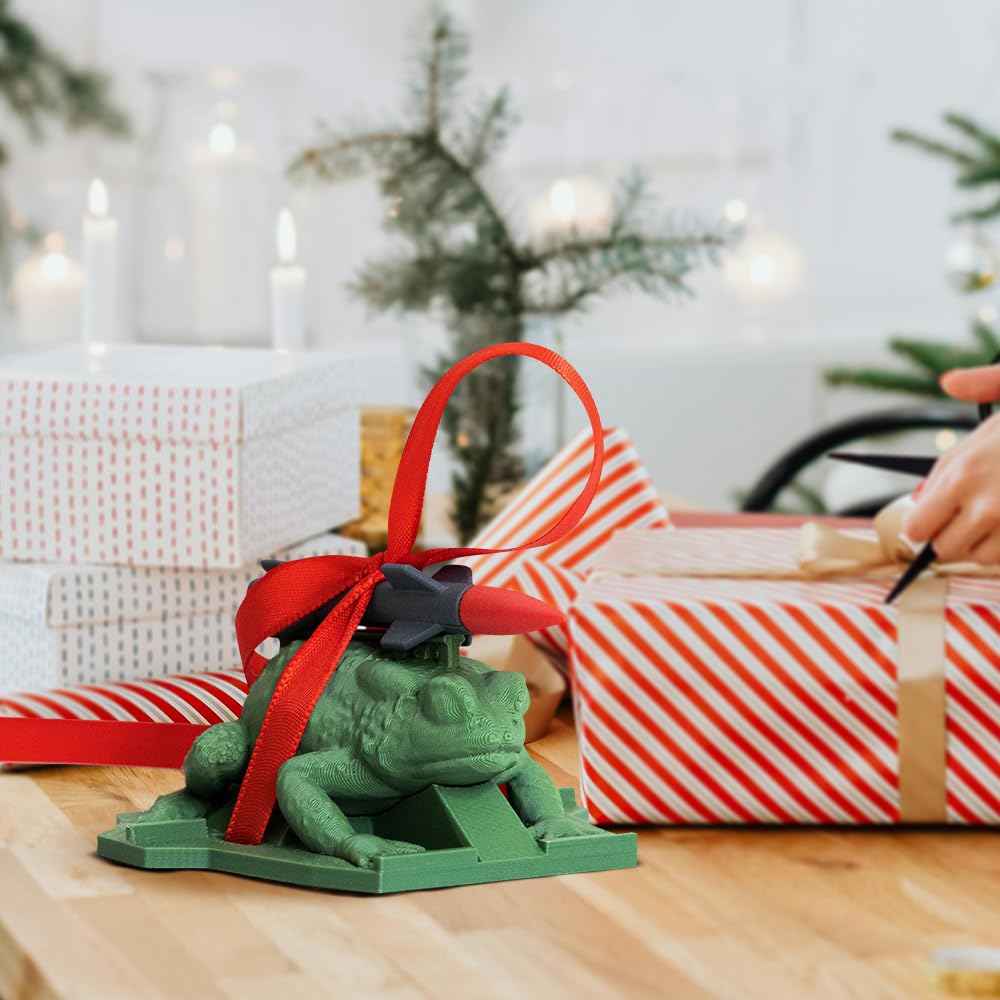 ミサイルヒキガエルオーナメント、面白いミサイルヒキガエルのクリスマスツリーオーナメント、ヤドリギクリスマスオーナメント、ホリデーミサイルカエルの装飾、醜いクリスマスオーナメント、ユニークなギャグギフトホワイトエレファントギフト(5個) 3