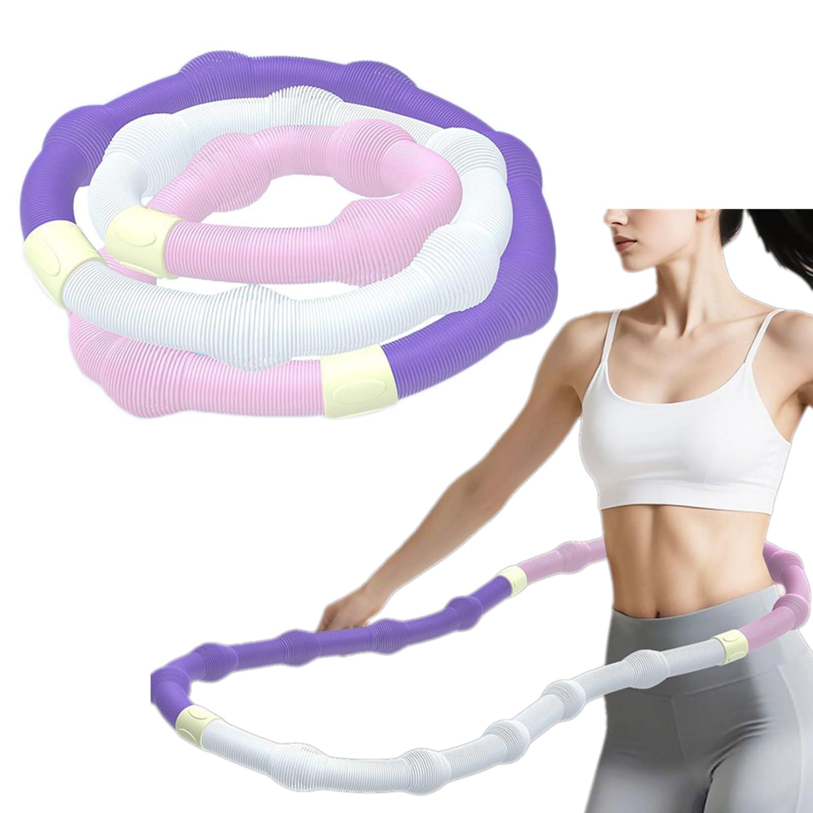 柔らかいフラフープ 折りたたみ式 人気 スプリングフラフープ ダイエット器具 お腹周り フィットネス トライン訓練 静音設計 PVC ソフトスプリングフラフープ ポータブル エクササイズ トレーニング 機器 室内 屋外用 男女兼用 1kg/1.5kg