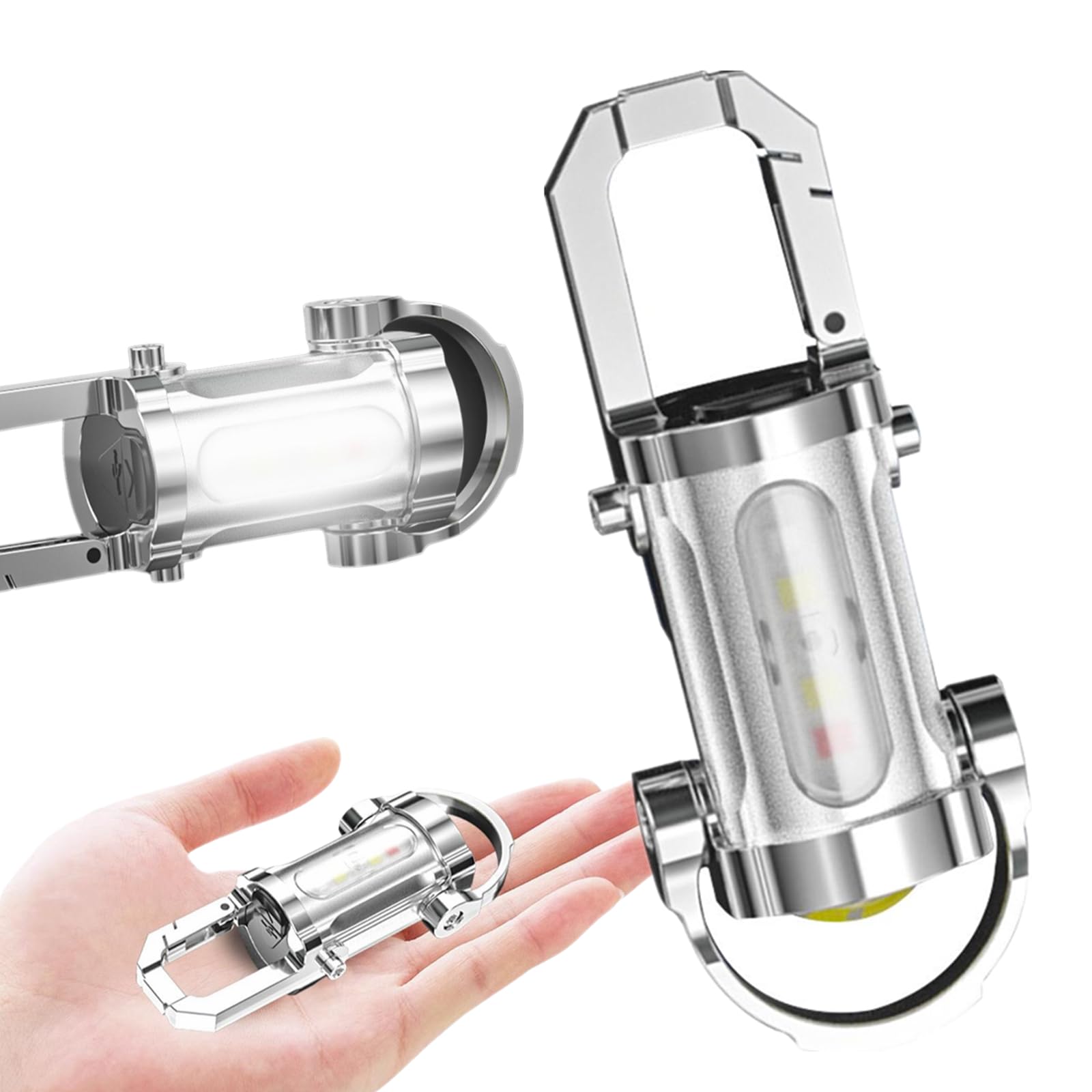 【2025強化版】LEDキーチェーンライト アルミ合金製 小型懐中電灯ポータブル キーホルダー ライト 1200ルーメン 超高輝度 明るい 防水 超軽量 コンパクト USB充電式 アウトドア キャンプ 登山 釣り 緊急用 紛失予防 停電対策