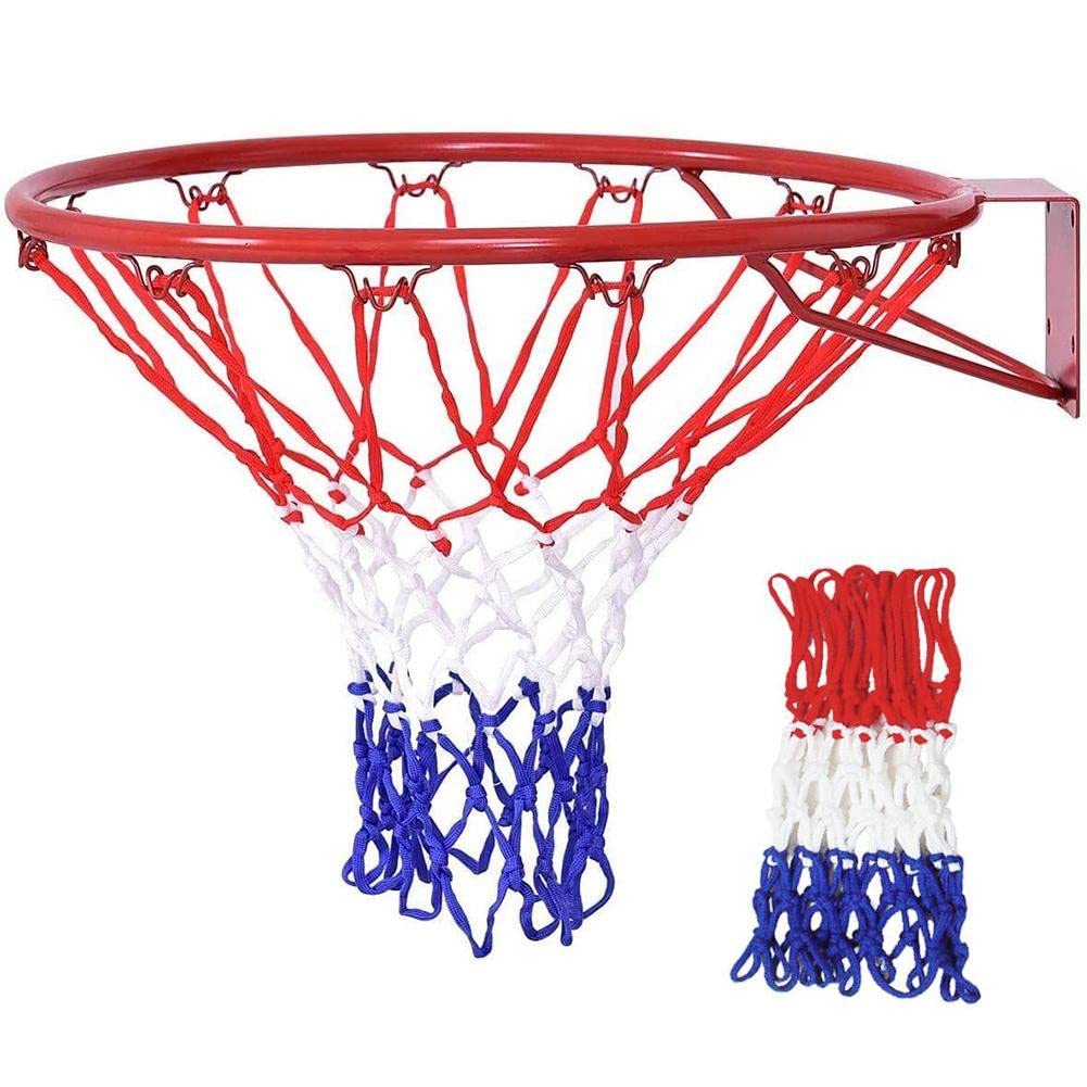 バスケット ゴール ネット 4mm幅 12ループ カラフル ファミリースポーツ おしゃれ バスケット リング ..
