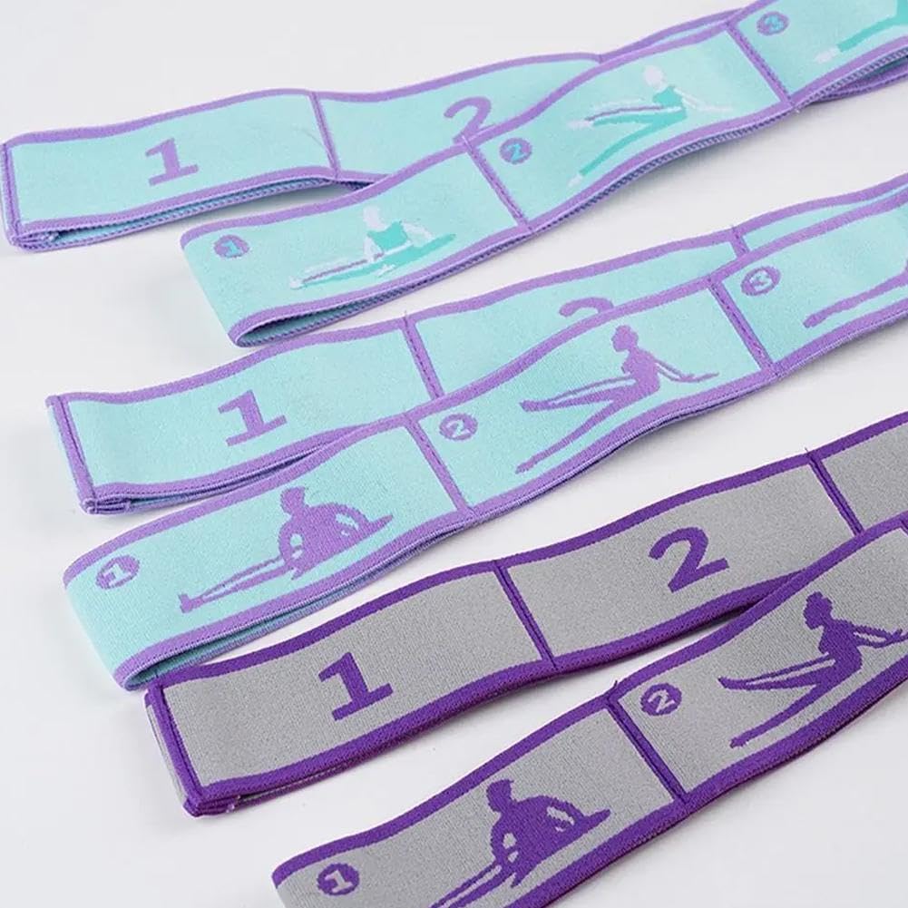 ヨガストレッチストラップ 開脚ストレッチャー バレエ ストレッチバンド 8段階の強度 高弾性 滑り止め ..