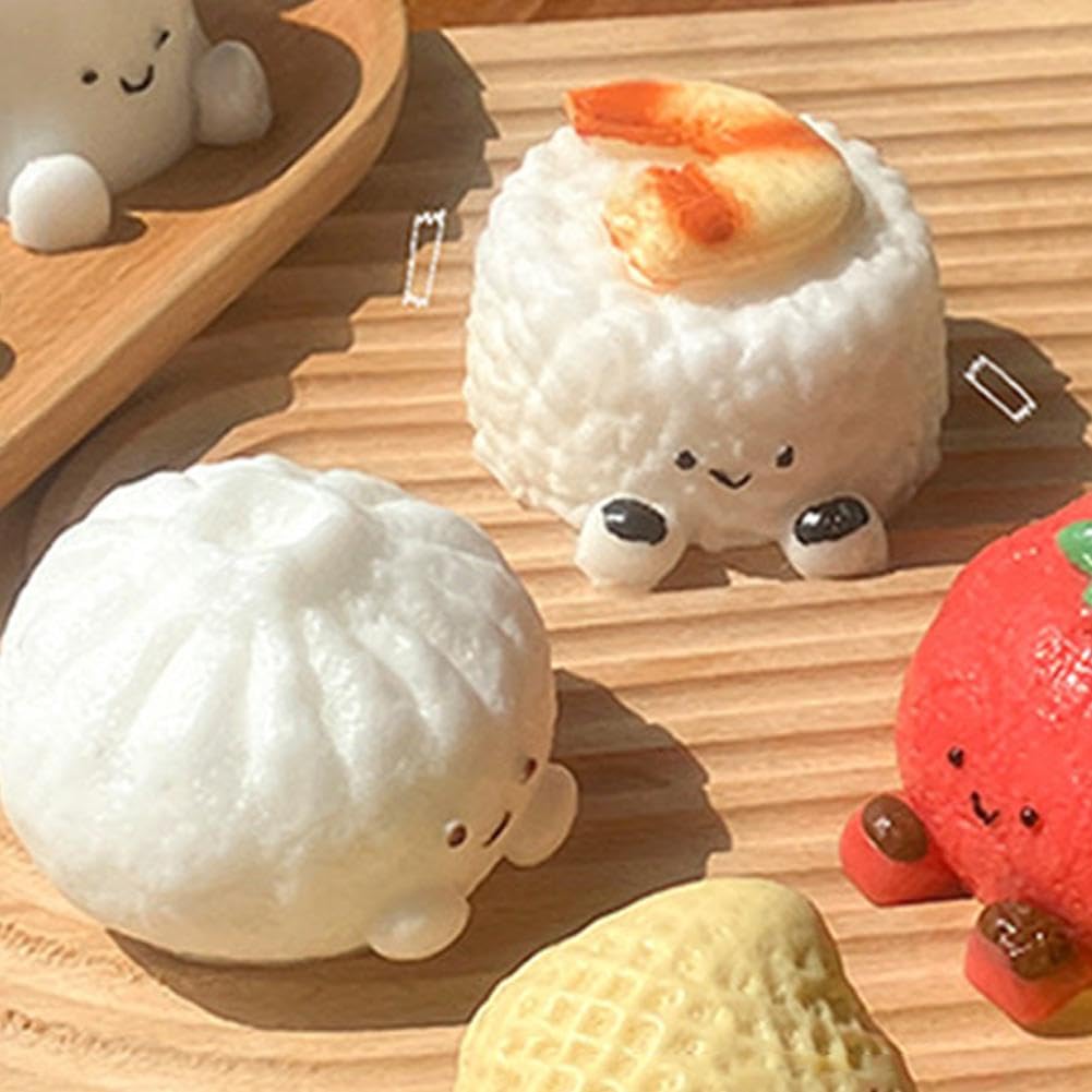 スクイーズ玩具 食べ物 ピーナッツ おにぎり トウモロコシ ジャガイモ 蒸しパン ストレス解消グッズ 減..