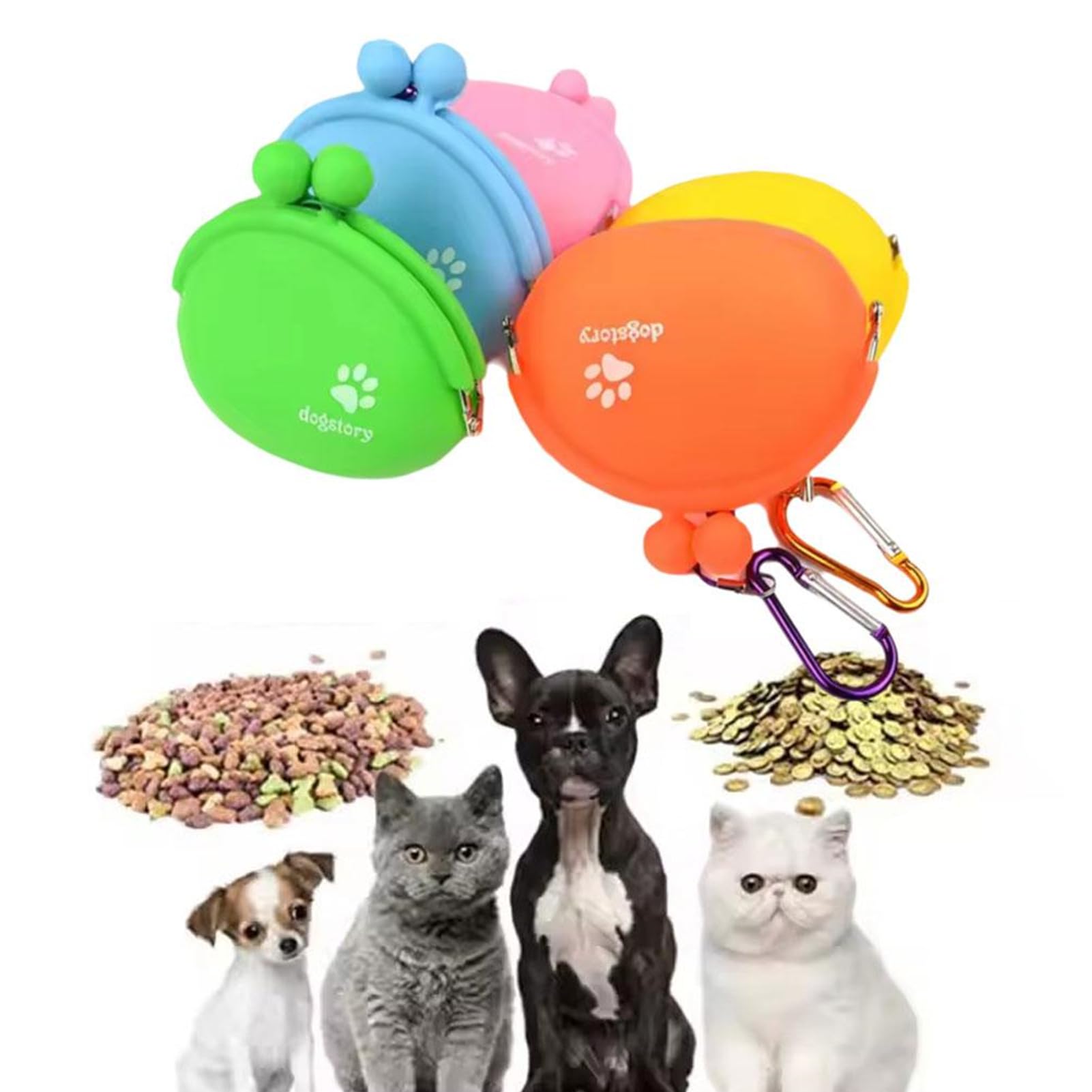 トリーツポーチ 犬用トレーニングポーチ 犬用おやつポーチ 訓練バッグ シリコン 撥水 ウエストポーチ おやつ入れ 餌入れ ペットポーチ 開閉便利 犬 お散歩バッグ 犬のトレーニングおやつポーチ