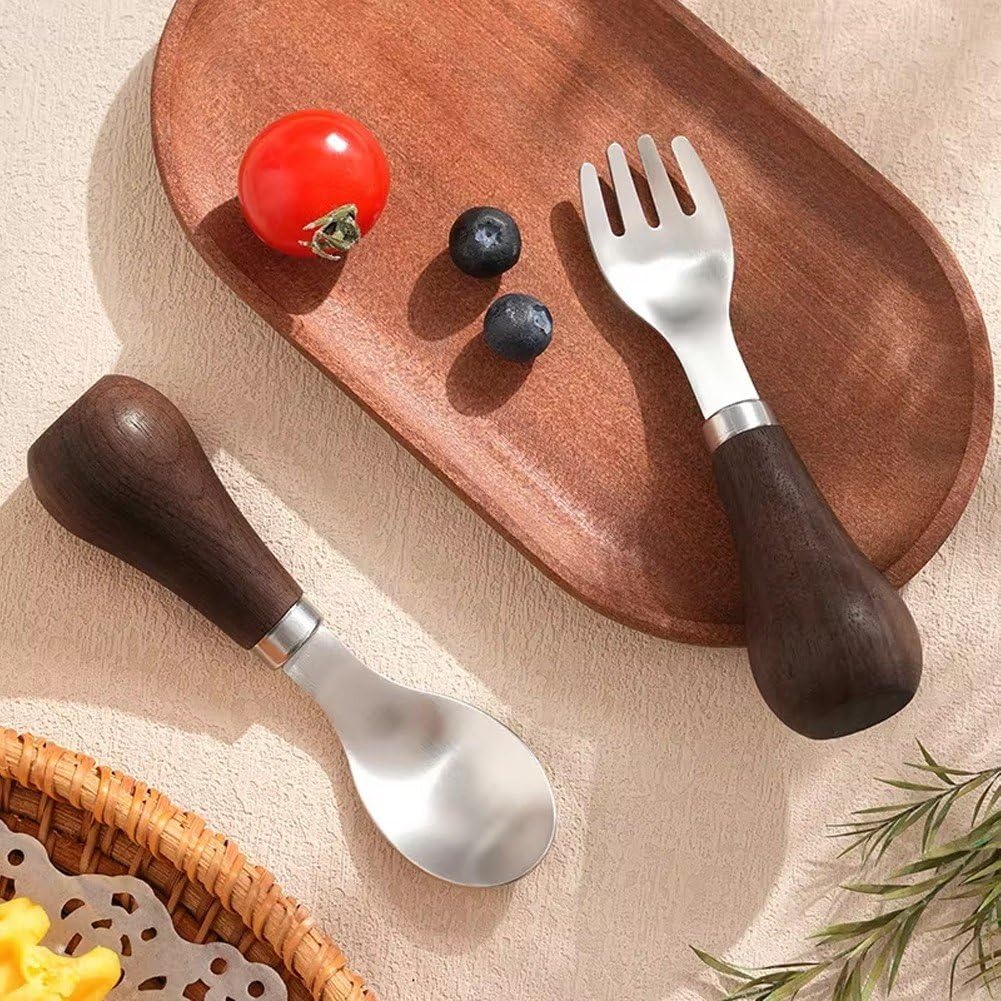 カトラリーセット 木製ハンドル付き ベビーフォーク スプーン サンデー ラテ ハニー フルーツ 給餌器具..