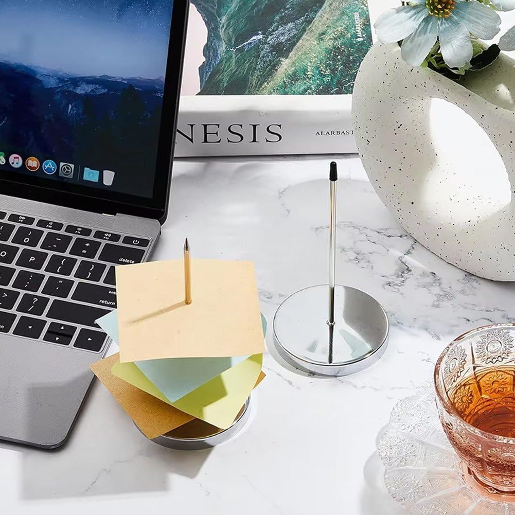 紙メモホルダー 状差し レシートスパイク 紙スパイク レシート 請求書 チケットメモ メモスパイク ラウンドベース付き 金属製 ストレートロッド レシートホルダー 2個