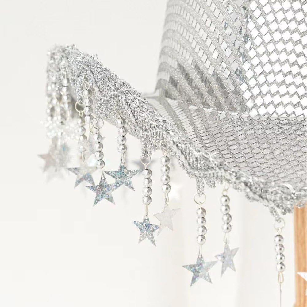 ディスコ ハット カウボーイ ハット スパンコール ハット ミラー ウエスタンハット ブライダル パナマ..