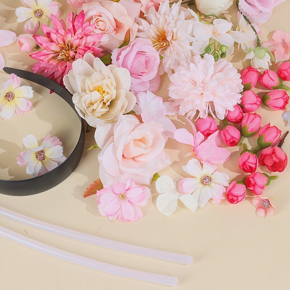 カチューシャ ヘアバンド ヘッドドレス フラワー クラウン お花の冠 写真撮影 未完成 組立必要 手作り ウェディング 結婚式 入学式 卒業式 パーティー イベント ヘアアクセサリー