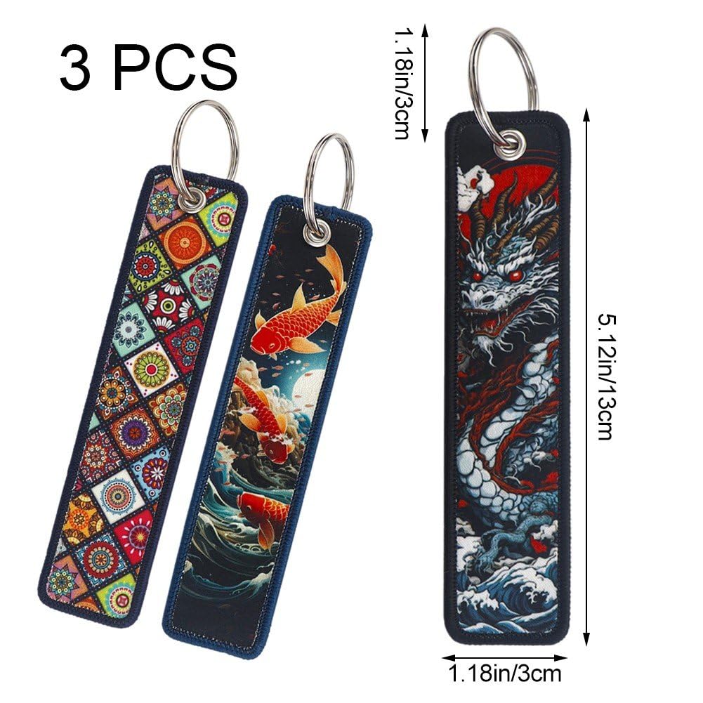 [] 刺繍 キーフォブ キーホルダー アート キーチェーン ペンダント ファッション キーリング バックパ..