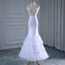 花嫁ペチコート ロマンチック 1フープ 3層 フォーマルドレス アンダースカート クリノリン マーメイドコルセット ウェディング アクセサリー ホワイト