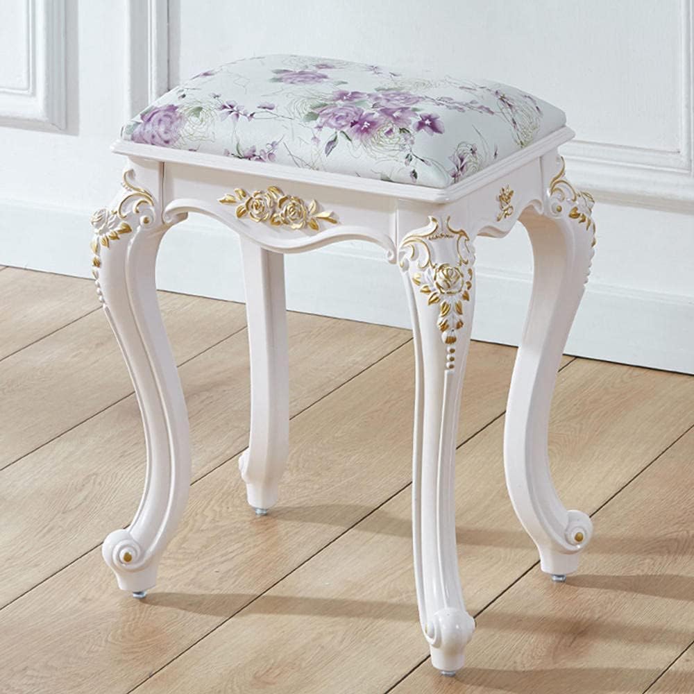 ドレッシングチェア コスメティック ホームミラー フレーム スツール ドレッシング 木製 猫足 アンティ..