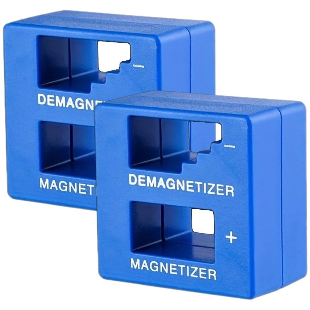 磁化器 磁化器 消磁器 消磁装置 2 in 1 ドライバー ドライバー用磁気ツール ヒント ネジビット 実用的な小型ハードウェア 2個セット (青)