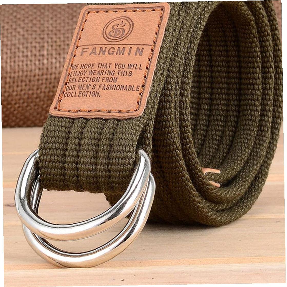 ユニセックス キャンバス ベルト ミリタリー スタイル ダブル dリング バックル カジュアル 通気性 ウェビング ベルト 男性用 女性用