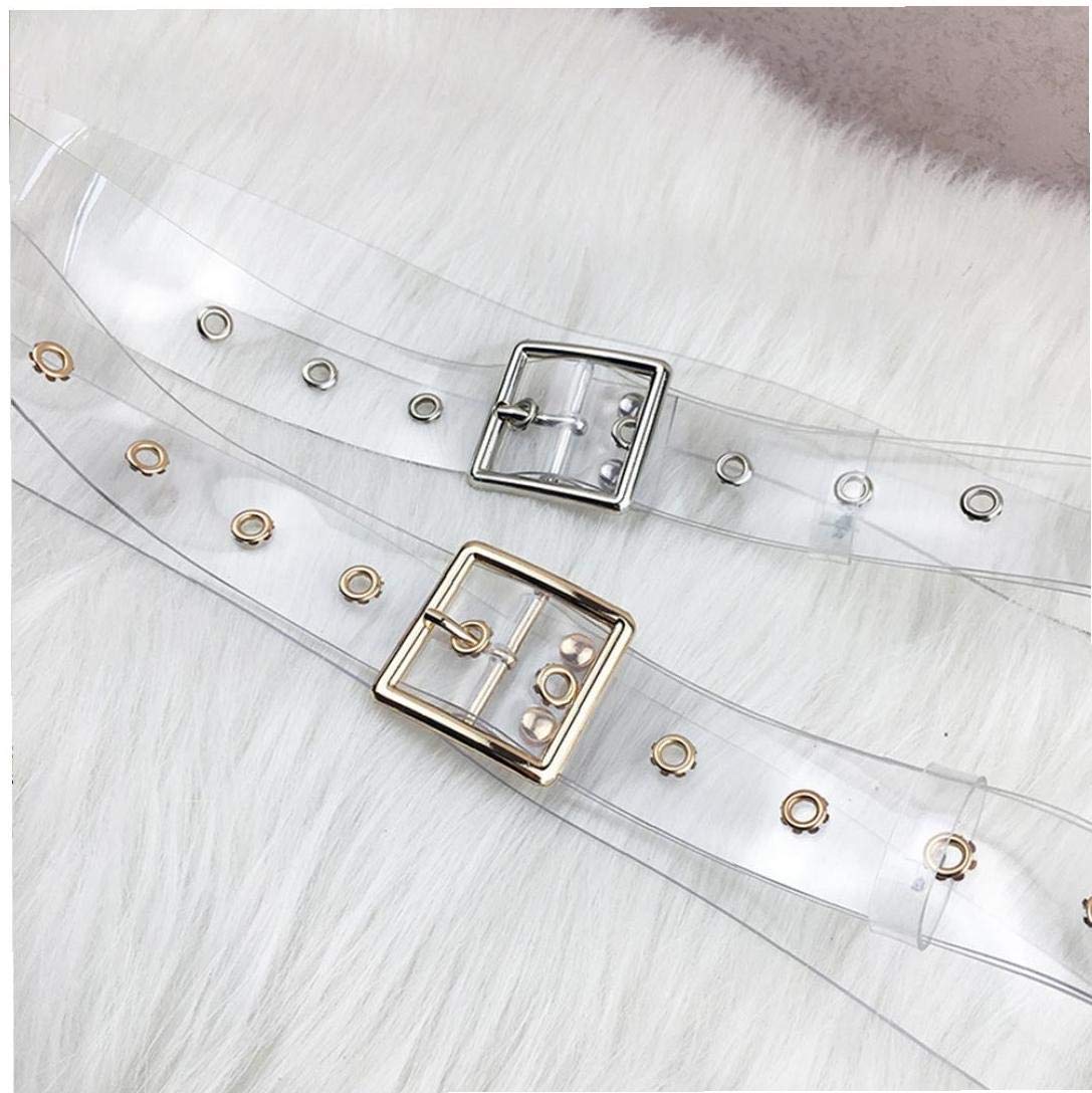 クリアベルト 女性 ウエストベルト 樹脂 透明ロング レディースベルト ドレスバンド ベルト 大人用 金..