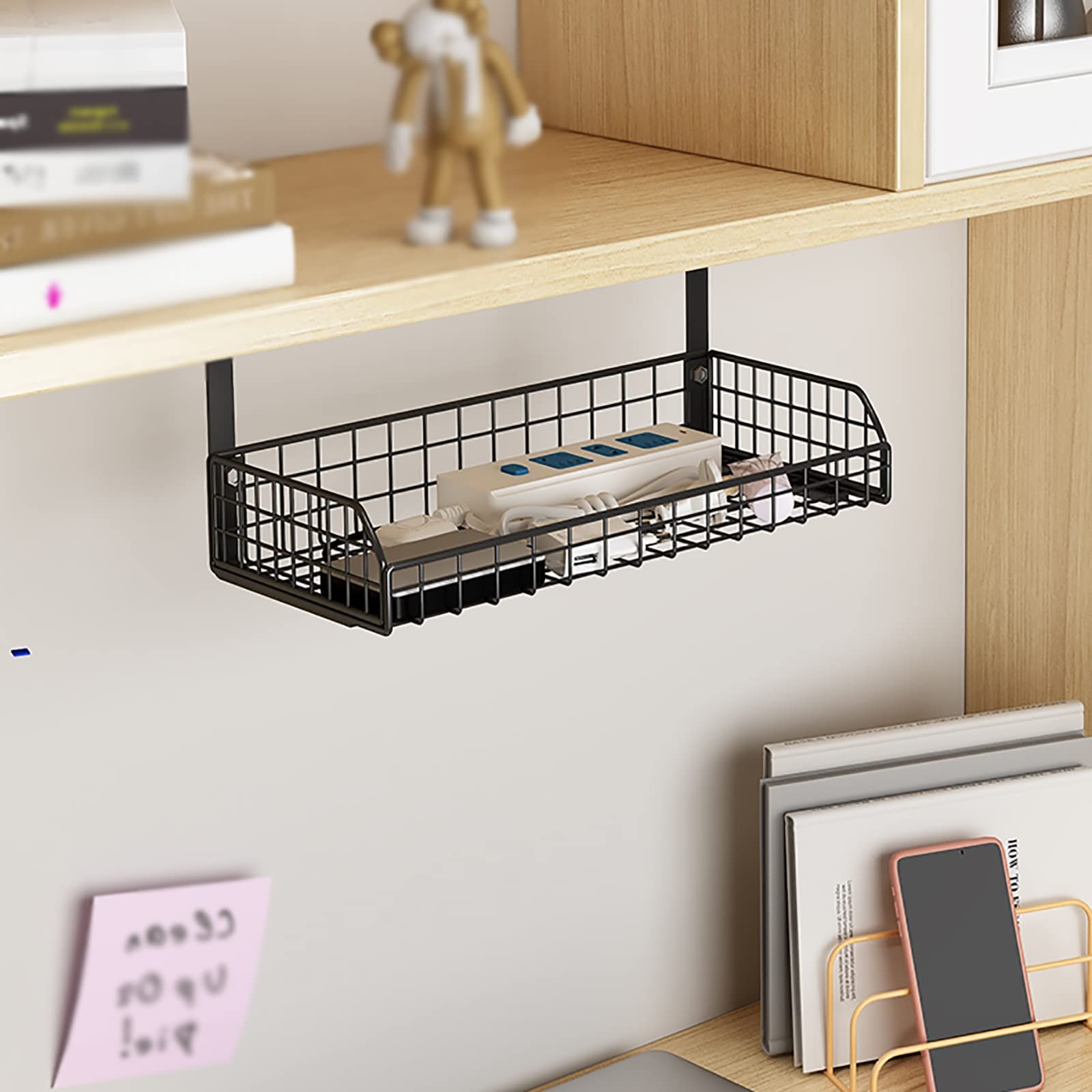 ケーブルトレー デスク下のコンピューター ケーブル管理ラック デスク下のルーター ワイヤーオーガナイザー プラグボード プラグフィクサー(L)